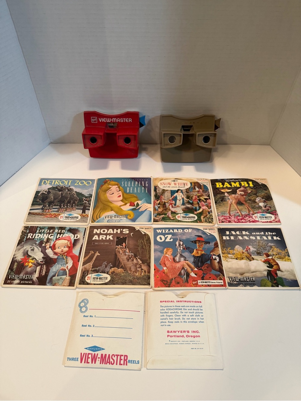 Vintage View-Master Lot w/ 2 Viewers + Reels Disney Bambi Snow White Lot